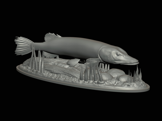 big pike 2.0 underwater statue 3D Print 517358