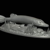 big pike 2.0 underwater statue - Thumbnail 14