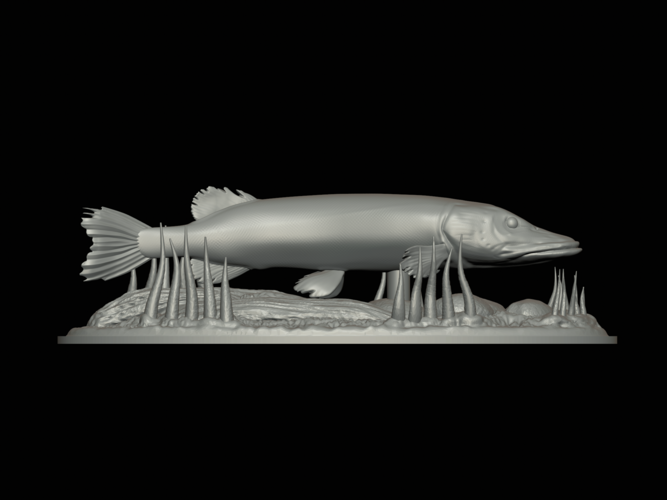 big pike 2.0 underwater statue 3D Print 517359