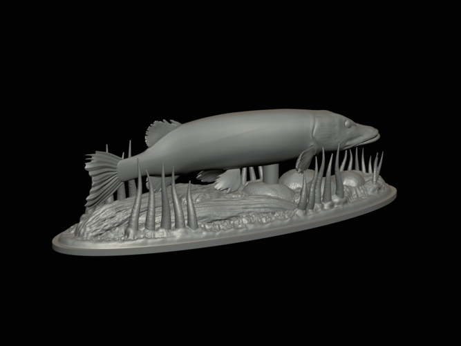 big pike 2.0 underwater statue 3D Print 517360