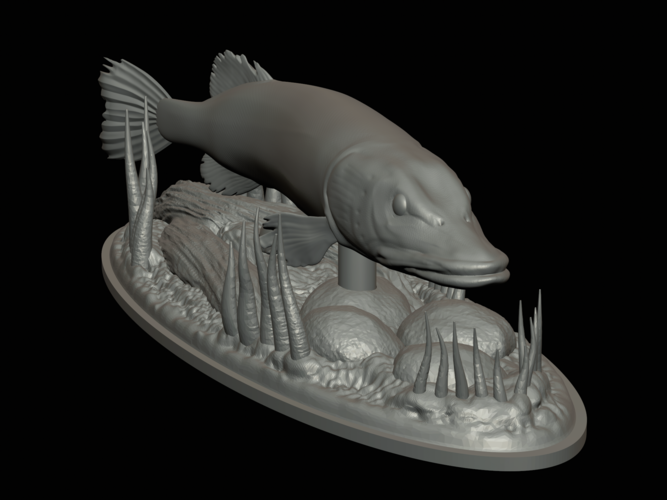 big pike 2.0 underwater statue 3D Print 517364