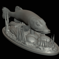 big pike 2.0 underwater statue - Thumbnail 20