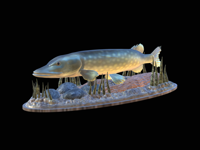 big pike 2.0 underwater statue 3D Print 517365