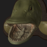 pike head detailed texture trophy taxidermy - Thumbnail 4