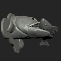 Pike eat perch detailed texture trophy taxidermy - Thumbnail 7