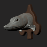 pike detailed texture trophy taxidermy  - Thumbnail 2