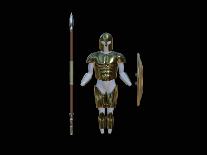 set of Greek armour for 3d printing on figures or for cosplay  3D Print 517925