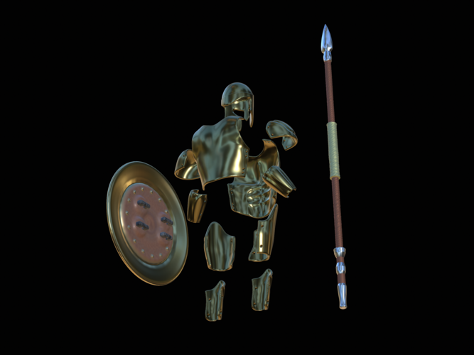 set of Greek armour for 3d printing on figures or for cosplay  3D Print 517933