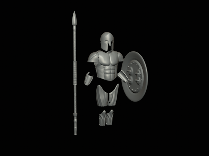 set of Greek armour for 3d printing on figures or for cosplay  3D Print 517934