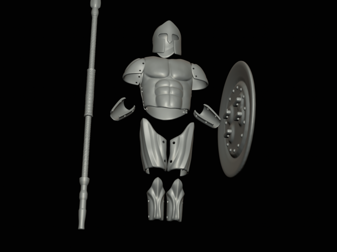 set of Greek armour for 3d printing on figures or for cosplay  3D Print 517936