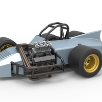 Small Supermodified 3-to-1 race car 1:25 3D Printing 518081