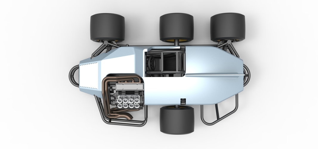 Supermodified 3-to-1 race car 1:25 3D Print 518091