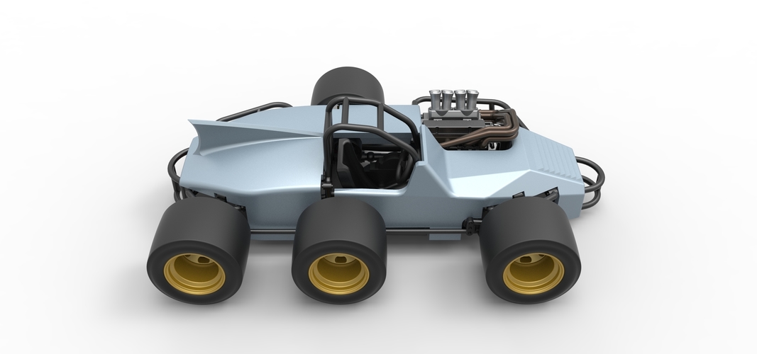 Supermodified 3-to-1 race car 1:25 3D Print 518100