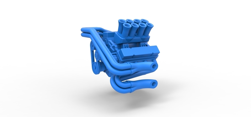 Engine V8 for Supermodified race car 1:25