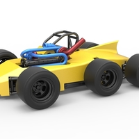 Small Concept race car with 6 wheels 1:25 3D Printing 518230