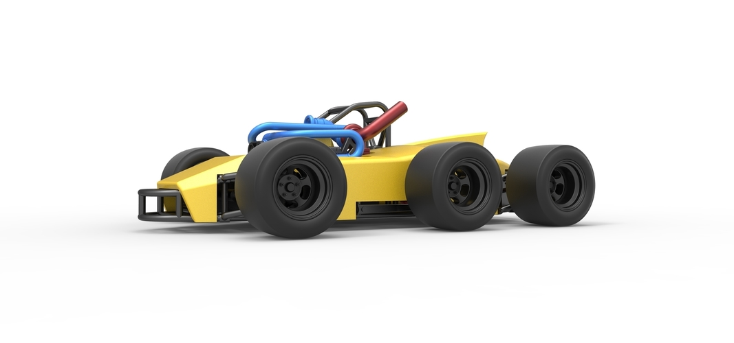 Concept race car with 6 wheels 1:25 3D Print 518231