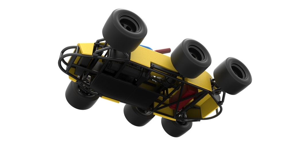 Concept race car with 6 wheels 1:25 3D Print 518232