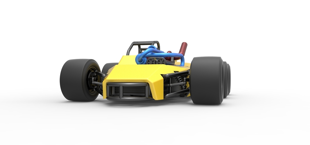 Concept race car with 6 wheels 1:25 3D Print 518235