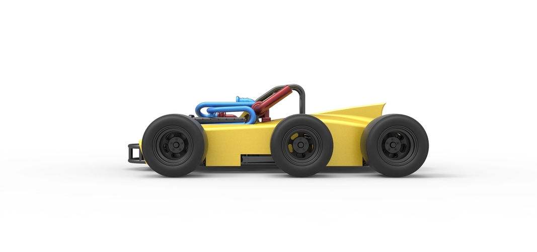 Concept race car with 6 wheels 1:25 3D Print 518238