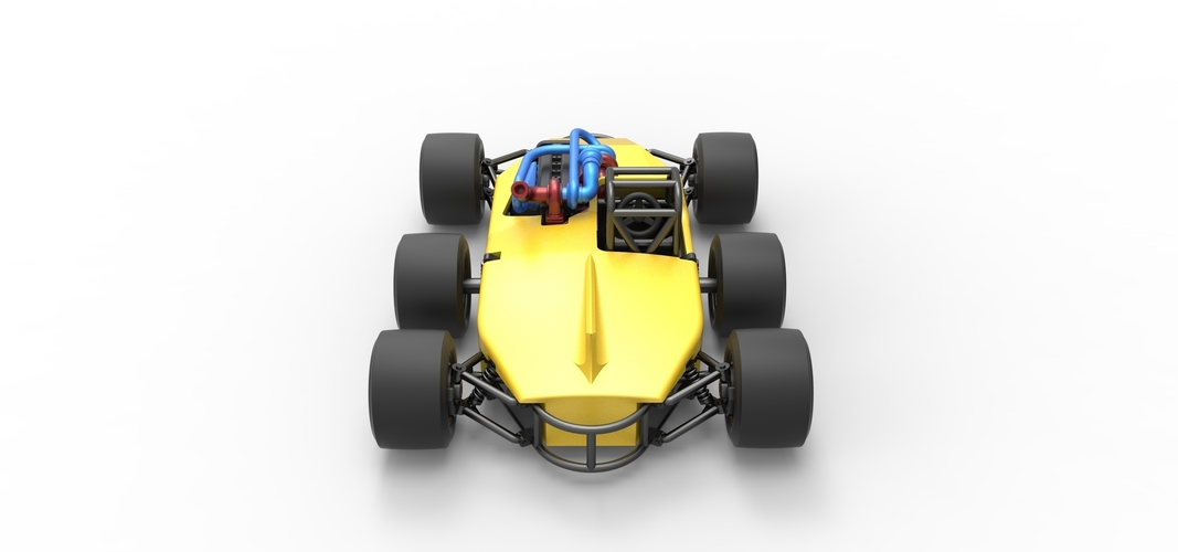 Concept race car with 6 wheels 1:25 3D Print 518243