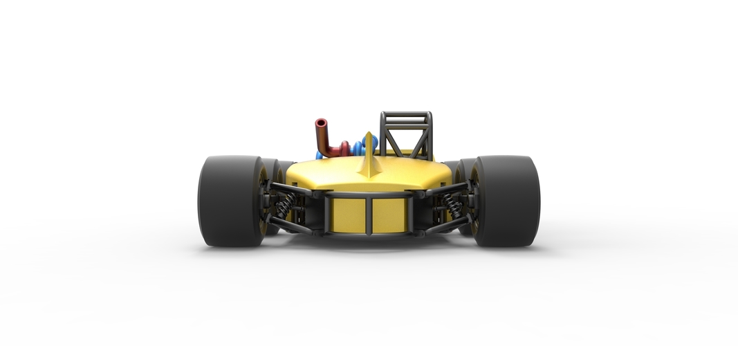 Concept race car with 6 wheels 1:25 3D Print 518244