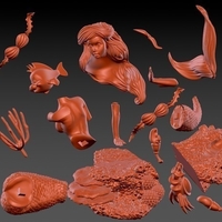 The Little Mermaid stl model 3d printing - Thumbnail 3