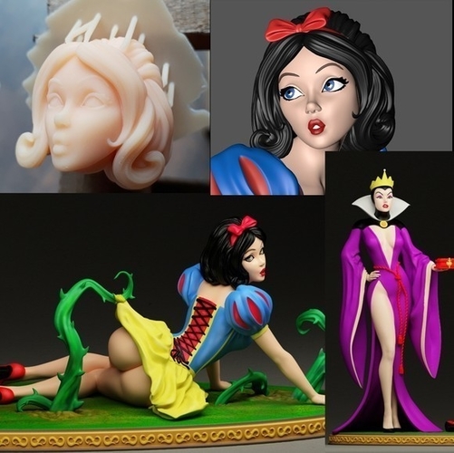 Snow white and evil queen diorama 3D Print 518465