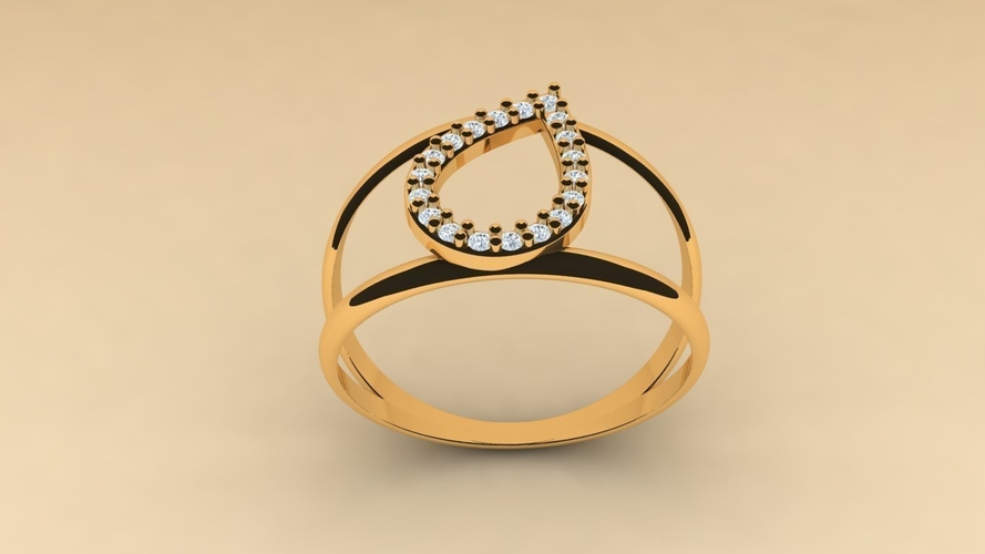 Teardrop ring 006 3D Print 518625