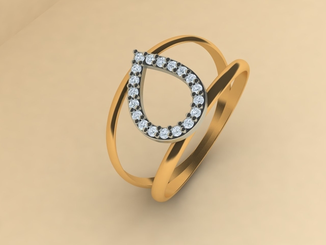 Teardrop ring 006 3D Print 518628