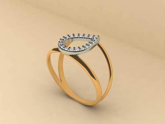 Teardrop ring 006 3D Print 518630