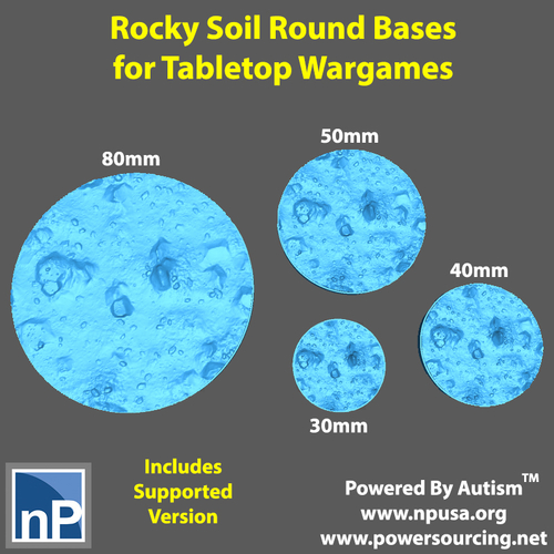 Bases for Wargames - Rocky Soil 3D Print 518707