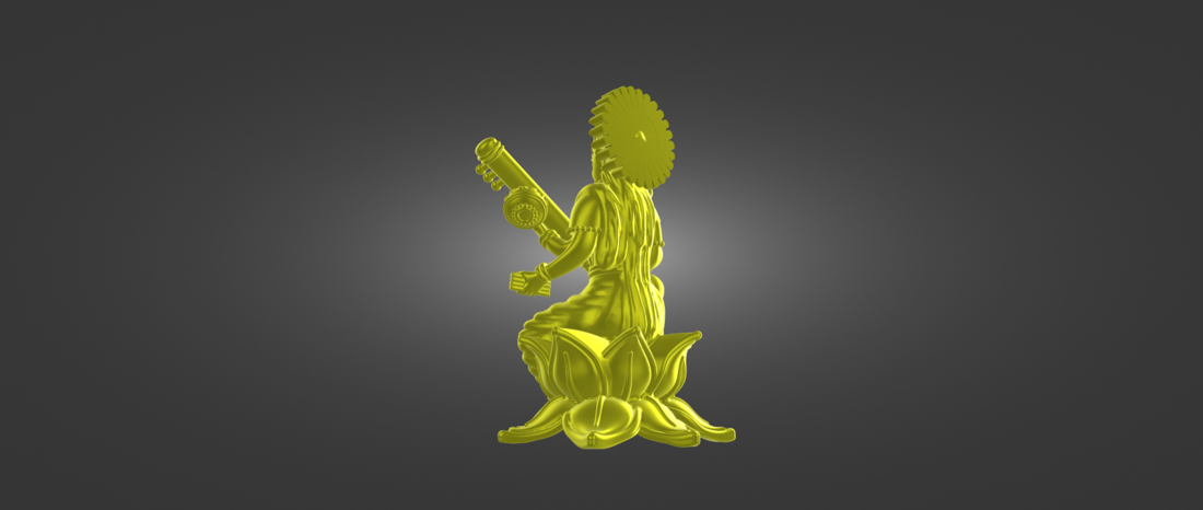 Indian Goddess Saraswati STL file 3D Print 518812