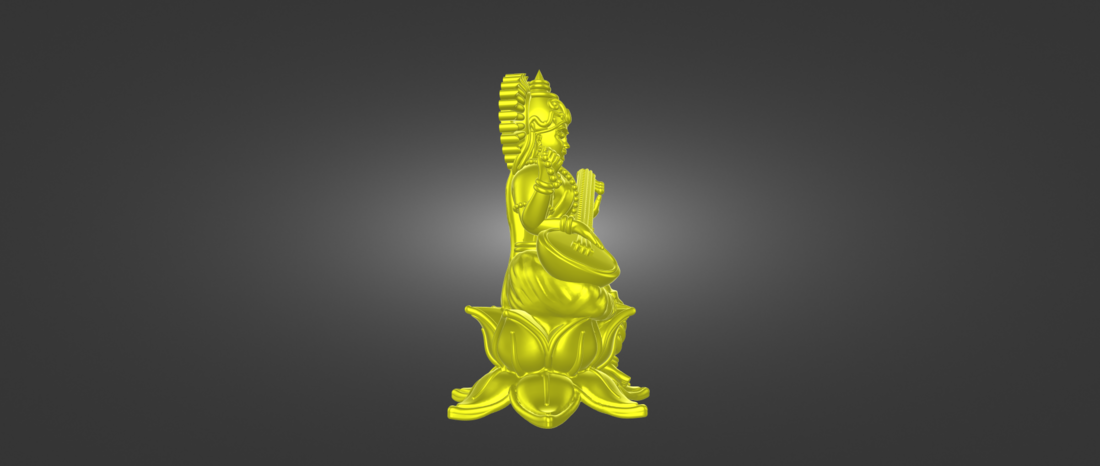 Indian Goddess Saraswati STL file 3D Print 518813