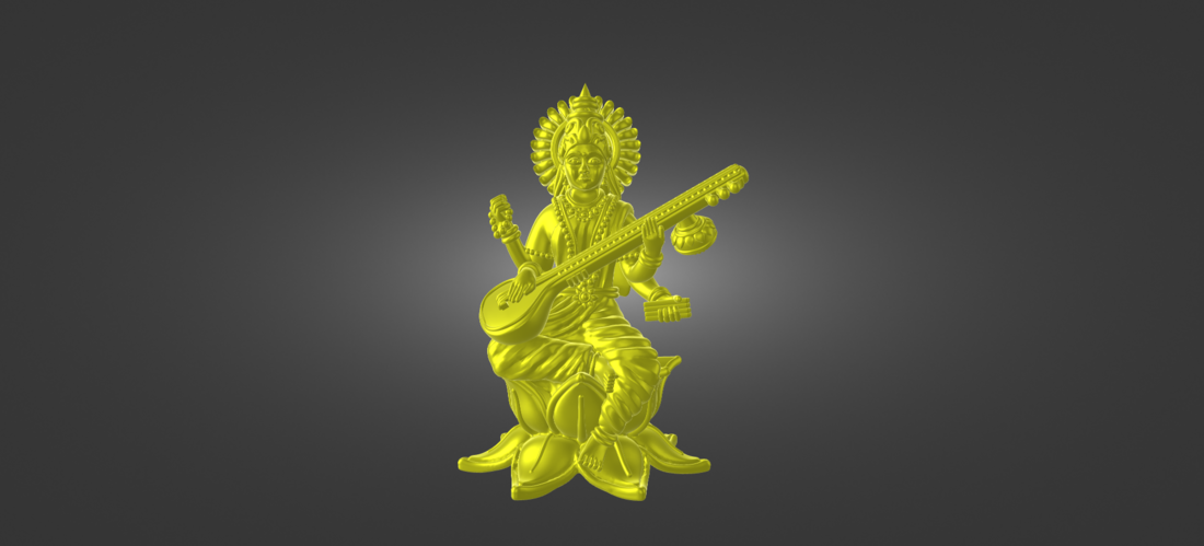 Indian Goddess Saraswati STL file 3D Print 518814