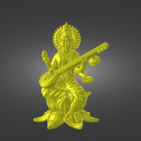Indian Goddess Saraswati STL file - Thumbnail 3
