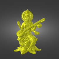 Small Indian Goddess Saraswati STL file 3D Printing 518815