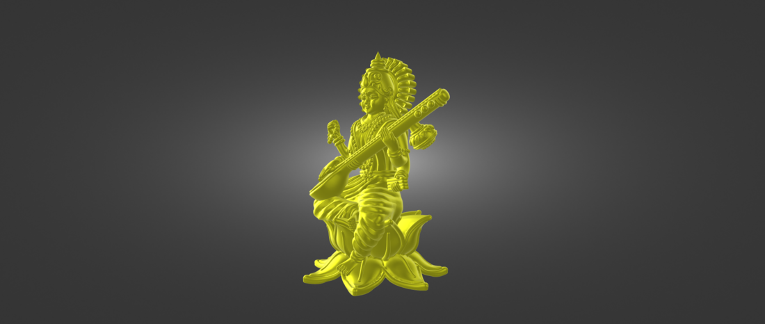 Indian Goddess Saraswati STL file 3D Print 518816