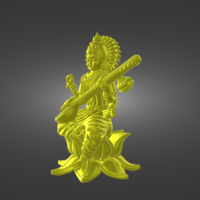 Indian Goddess Saraswati STL file - Thumbnail 5