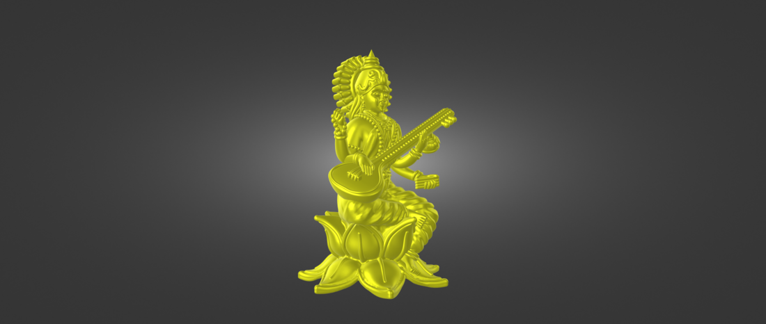 Indian Goddess Saraswati STL file 3D Print 518817