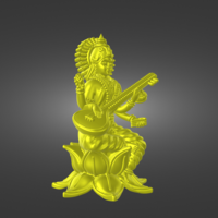 Indian Goddess Saraswati STL file - Thumbnail 6