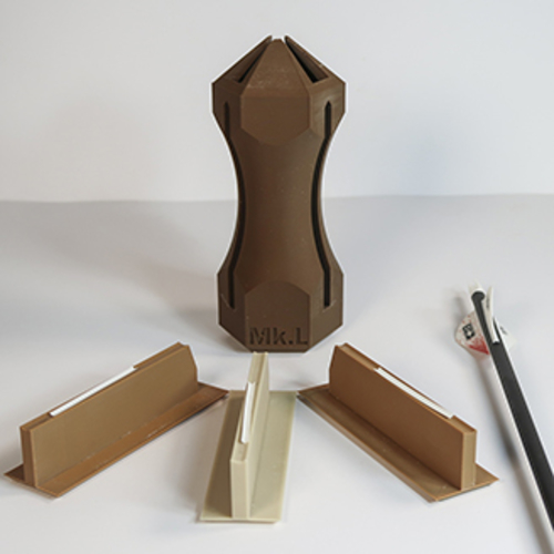3D Printed Archery Fletching Jig (for 6.2mm ID carbon arrows) by