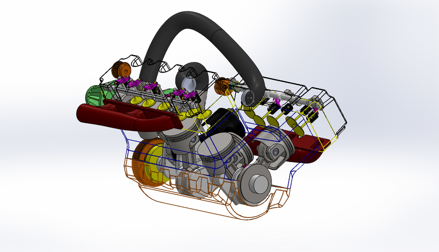 MODERN ENGINE PARTS FOR ASSEMBLY PRACTICE/ FUN/ EDUCATION 3D Print 519037