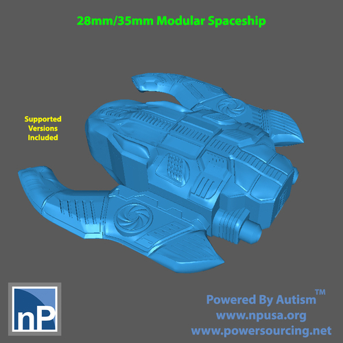 Modular Spaceship for Tabletop Wargames 3D Print 519260