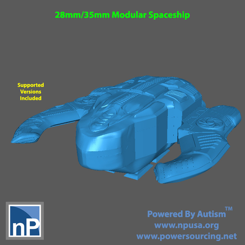 Modular Spaceship for Tabletop Wargames 3D Print 519261