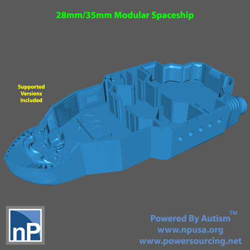 Modular Spaceship for Tabletop Wargames 3D Print 519262