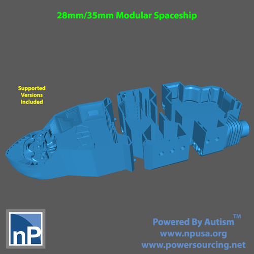 Modular Spaceship for Tabletop Wargames 3D Print 519263