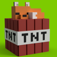 HUCHA / ALCANCIA DE ZORRO DE MINECRAFT SOBRE TNT - Thumbnail 2