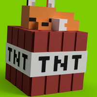 HUCHA / ALCANCIA DE ZORRO DE MINECRAFT SOBRE TNT - Thumbnail 3