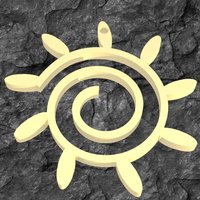 Small Spiral sun pendant 3D Printing 51934