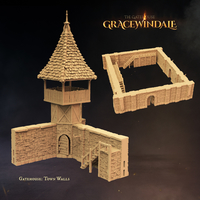 Small Town Walls Set 3D Printing 520432